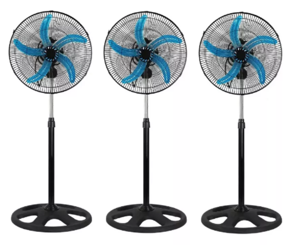 Set 3 Ventiladores 18 Pulgadas 3 Posiciones 5 Aspas Metálicas -2
