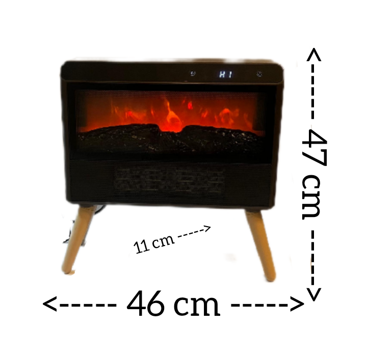 Chimenea Eléctrica Vintage Control Remoto Efecto 3D-1