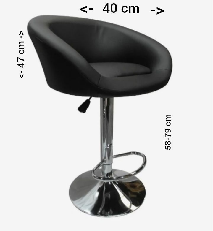 Pack Sillas Bar  Taburete Americana Ecocuero Negras -1