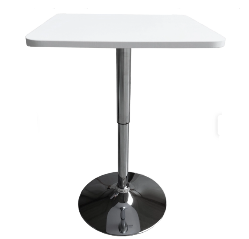 Mesa Comedor De Altura Regulable Cuadrada 60 Cm Color Blanco
