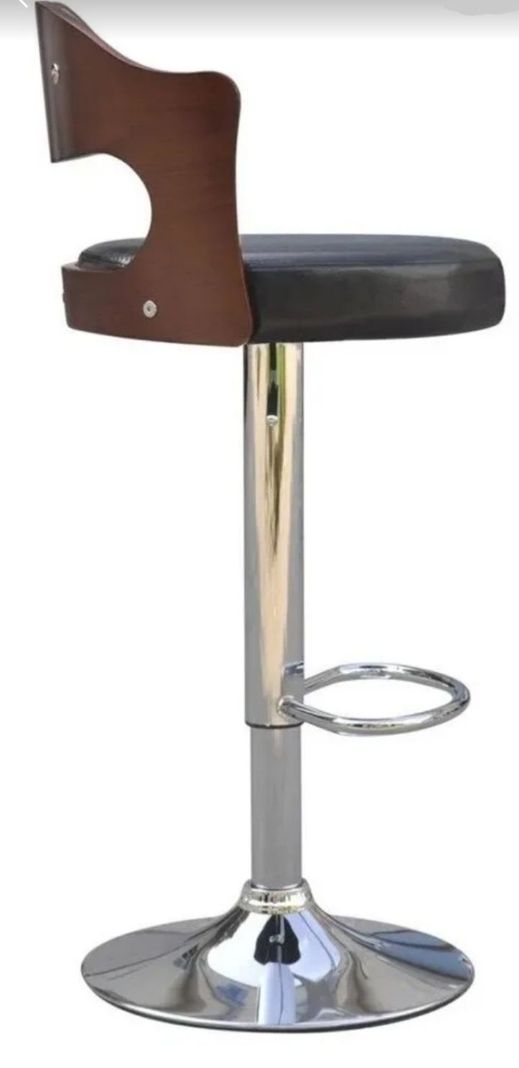Pack 2 Sillas Bar Taburete Regulable Boscco Madera/Ecocuero -1