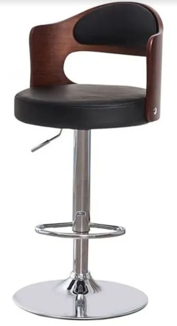 Pack 2 Sillas Bar Taburete Regulable Boscco Madera/Ecocuero -2