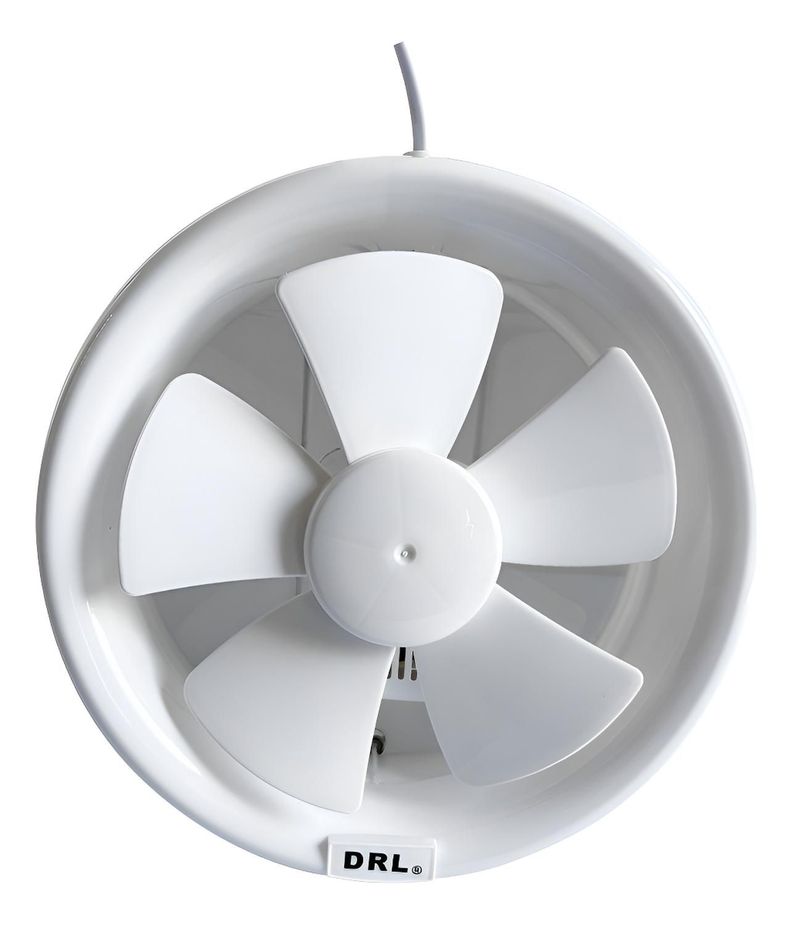 Extractor De Aire 8 Pulgadas Drl Redondo Bano Cocina Sec Blanco