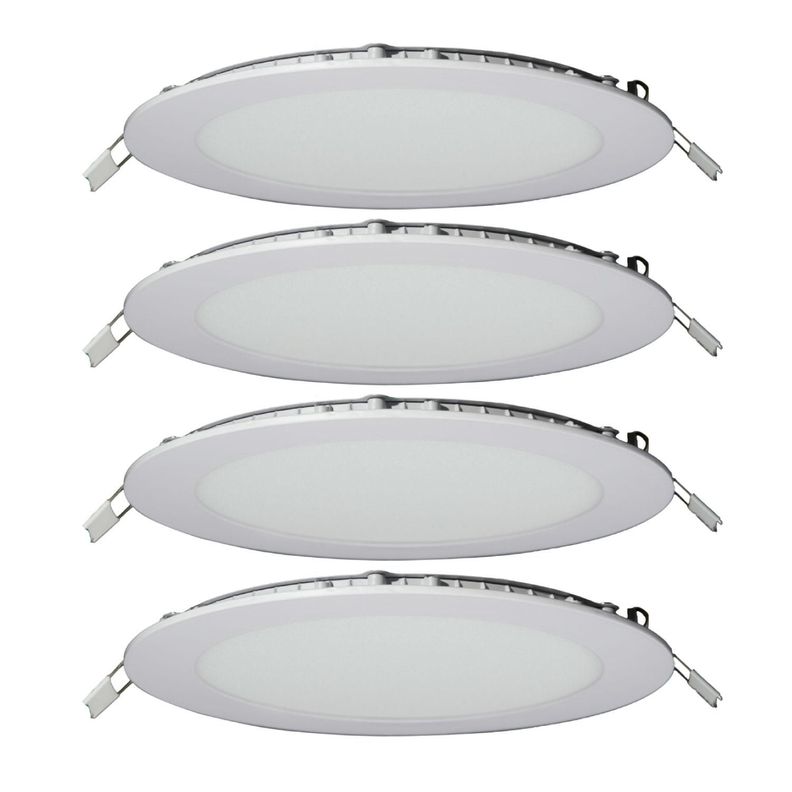 Pack 4 Panel Led Foco Plafon Empotrado Redondo 18w Neutra Blanco