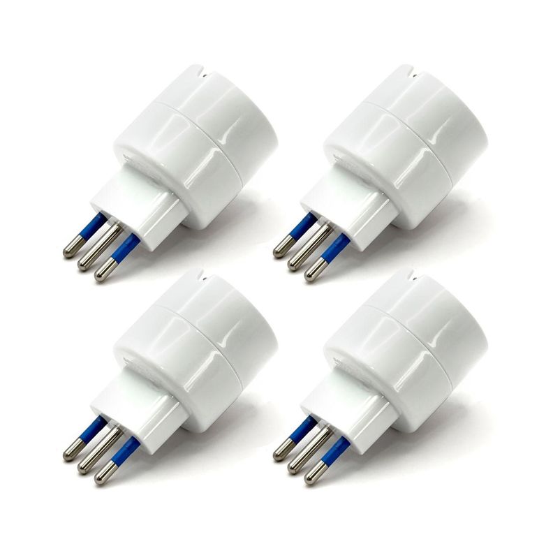Pack 4 Adaptador Enchufe Schuko Hembra Eléctrico 10a Sec
