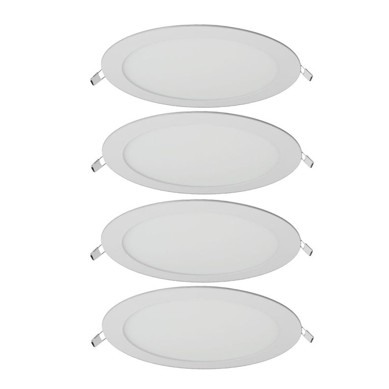Pack 4 Panel Led Foco Plafon Backlite Emb Redondo 18w 4500k Blanco