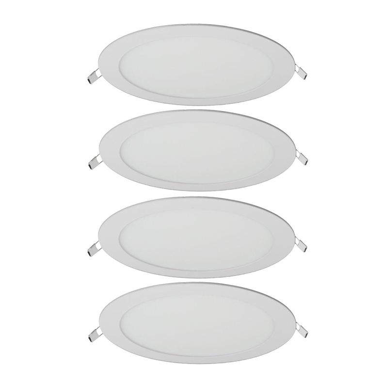Pack 4 Panel Led Foco Plafon Backlite Emb Redondo 24w 6500k Blanco