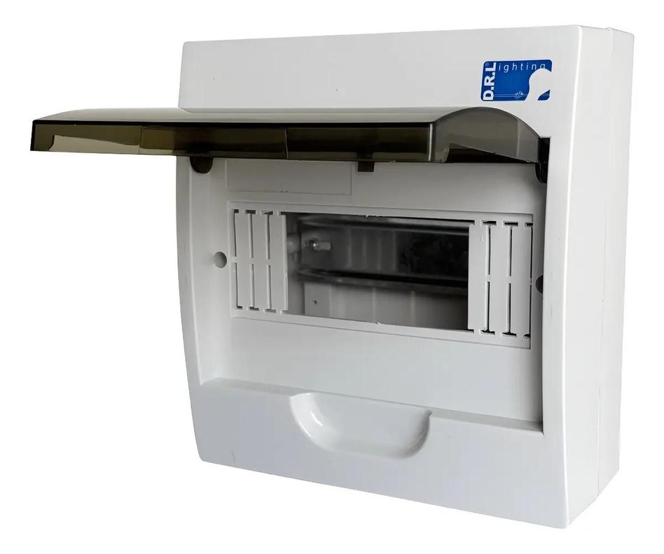 Tablero Electrico Sobreponer Drl 8 Modulos Tapa Clara Sec Blanco