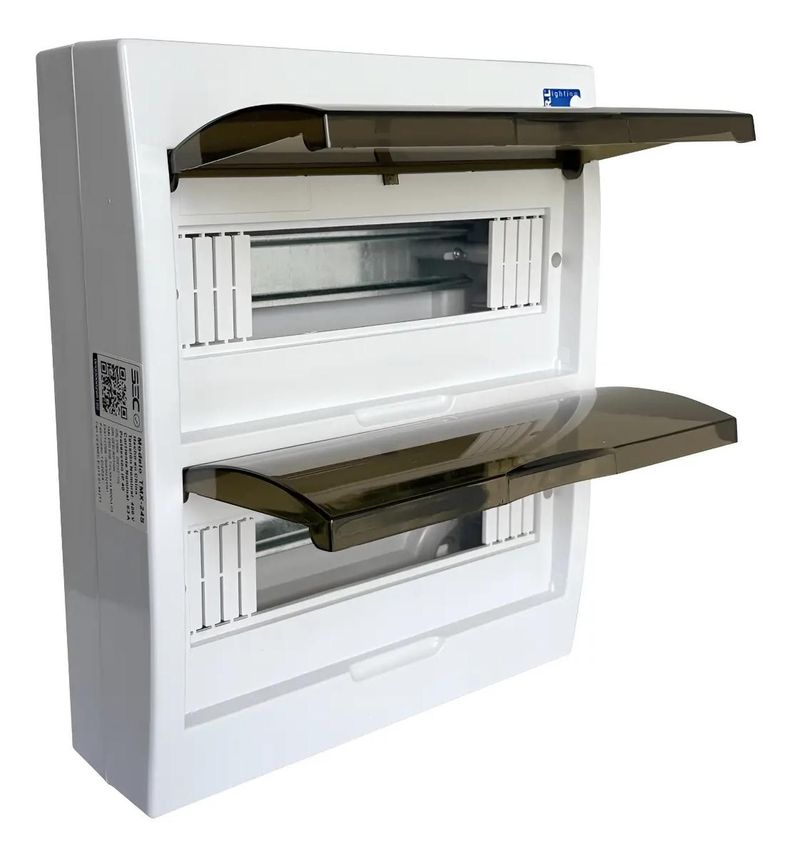 Tablero Electrico Sobreponer Drl 24 Modulos Tapa Clara Sec Blanco