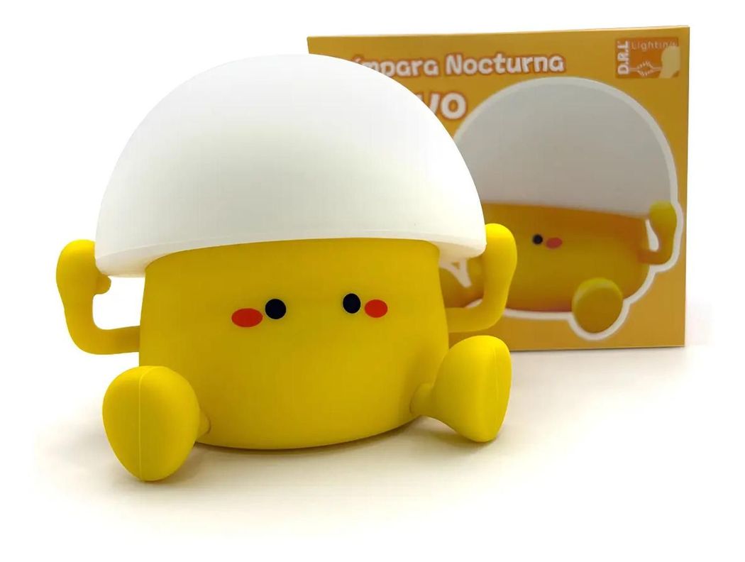 Lámpara Led Recargable Espanta Cuco Para Bebé Niños Rgb Usb Huevo Cerdita Pato