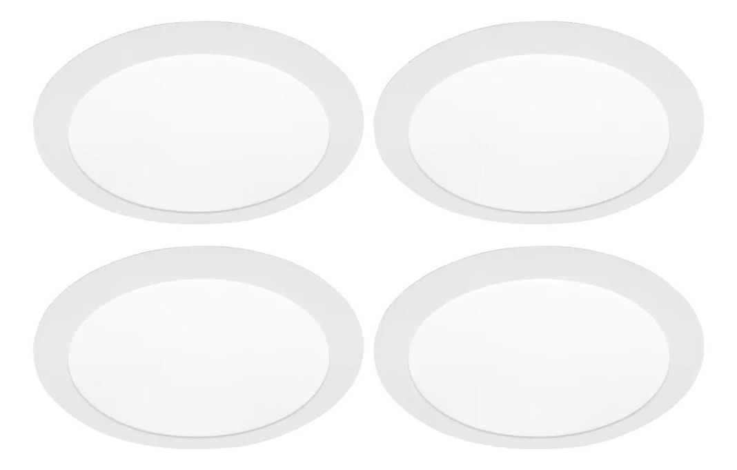 Pack 4 Panel Led Foco Plafón Backlite Emb Redondo 18w 6500k Blanco