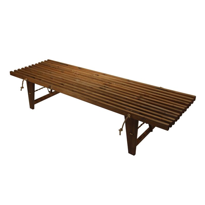Banca Finlandesa 1.90 m Madera Pino Silvestre Europeo Castaño Aceitado / Uso interior y exterior-0