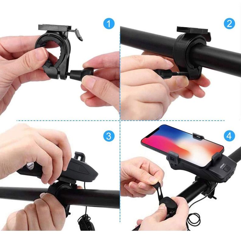 Luz Bicicleta Frontal 4 En 1 -4