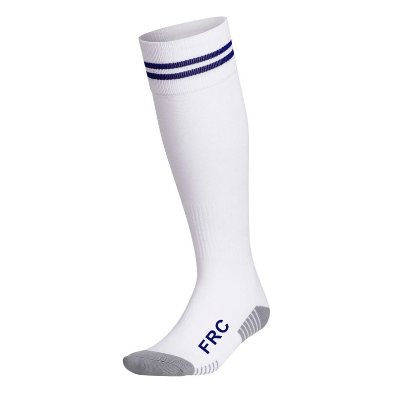 Medias De Futbol Deportivas Blanco Con Líneas Azul Marino Frc Juvenil-0