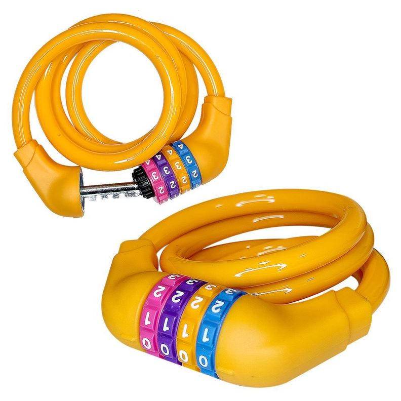 Candado para Bicicleta de Colores 110 cm 4 Dígitos-1