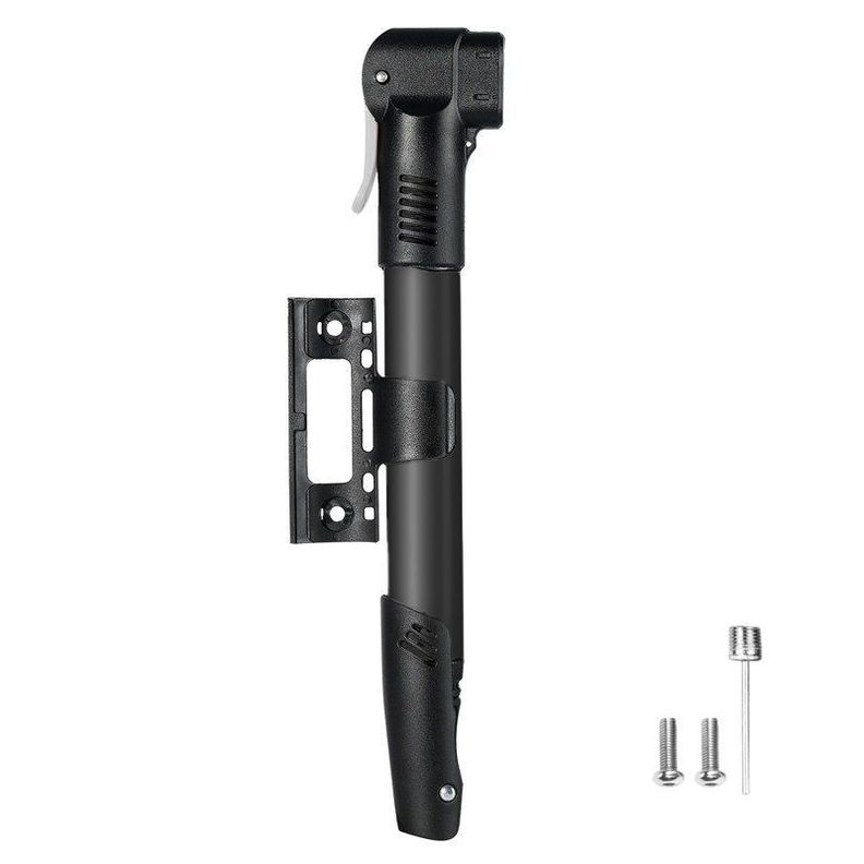 Mini Bombin Inflador Para Bicicleta Y Balon Negro-0