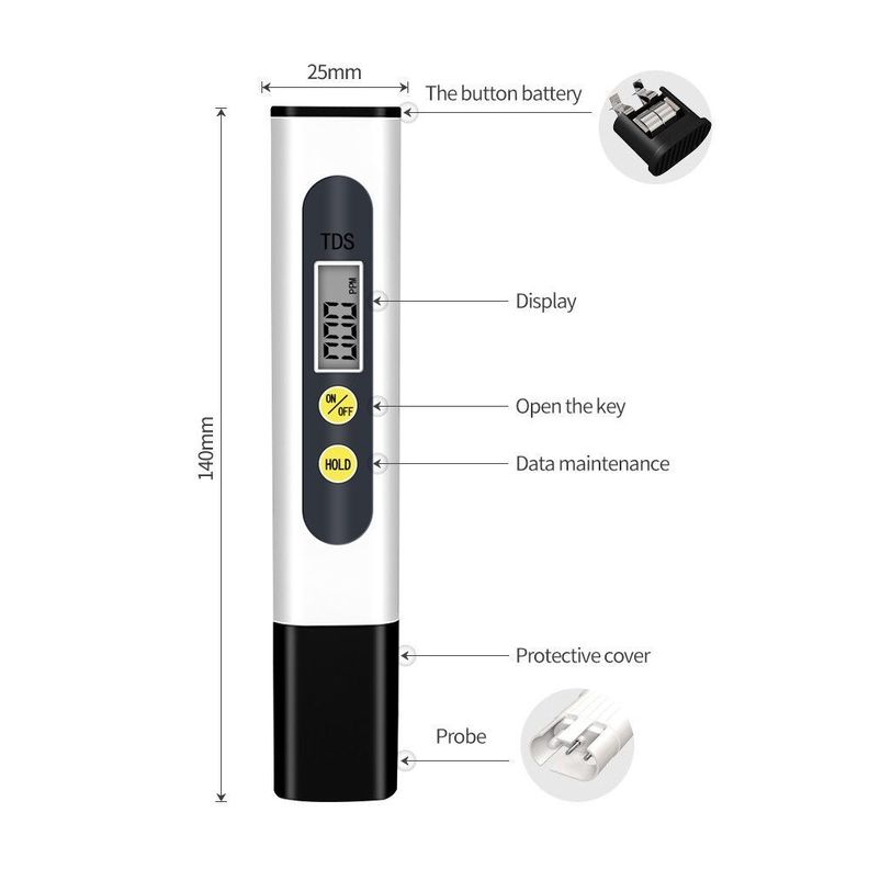 Medidor digital de PH Pureza del agua TDS Meter-4