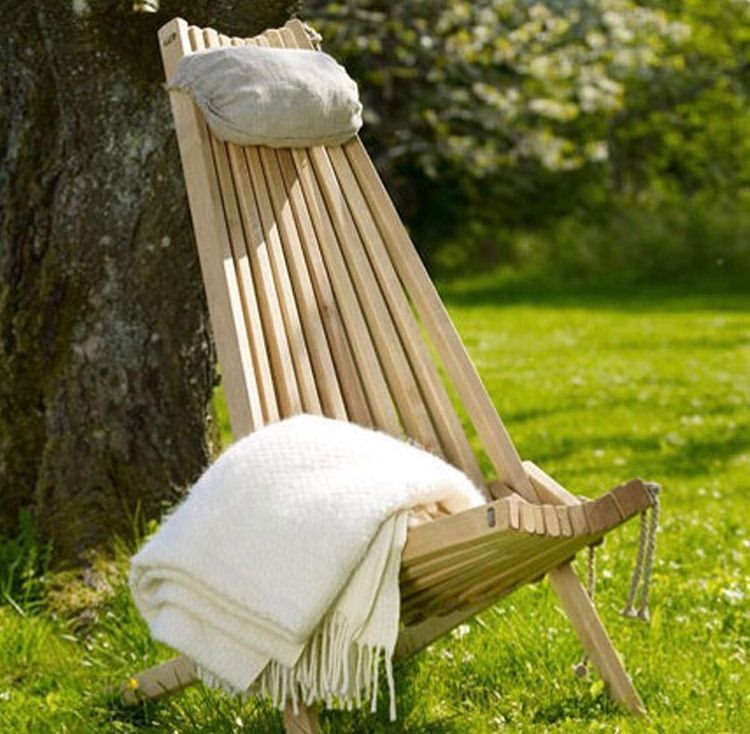 Silla Finlandesa madera Roble Europeo Aceitado / Silla, Reposera Terraza-2