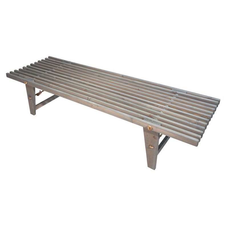 Banca Finlandesa 1.90 m Madera Pino Silvestre Europeo Gris Aceitado / Uso interior y exterior-0