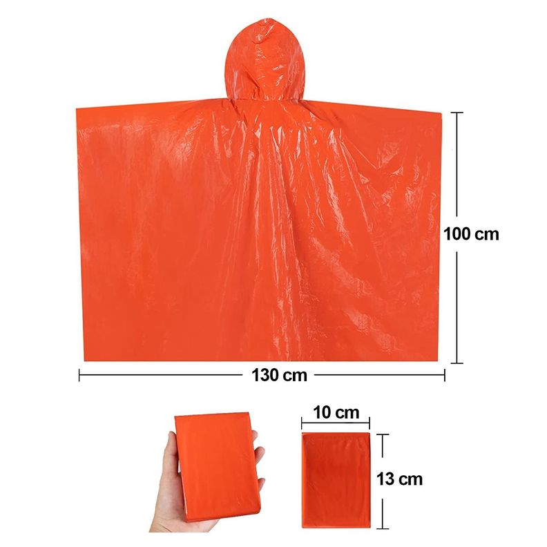 Poncho Cubre Lluvia de Emergencia Aislante PVC -1