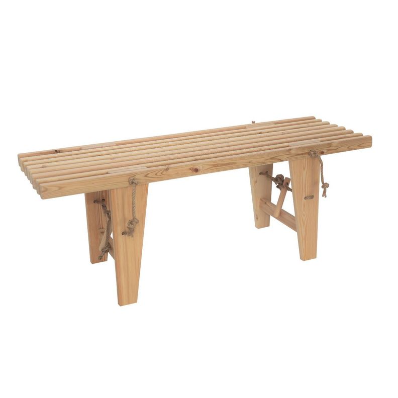 Banca Finlandesa 1.20 m Madera de Alerce Natural / Uso interior y exterior-0