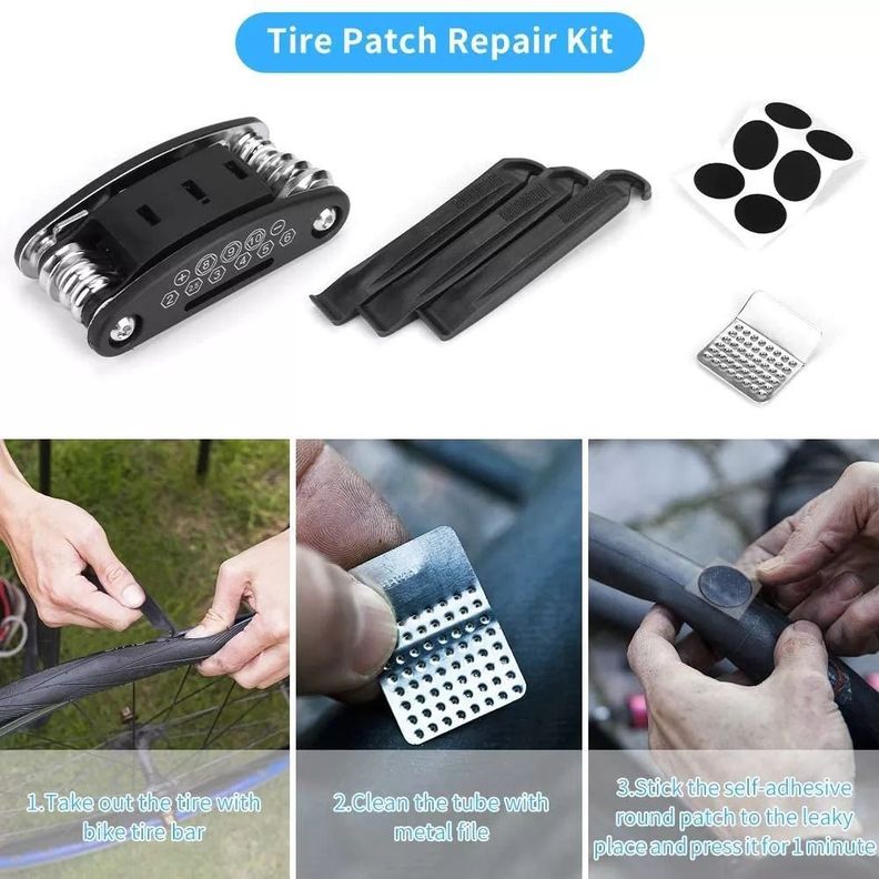 Bolso sillín + Herramientas + Luz para Bicicleta-1