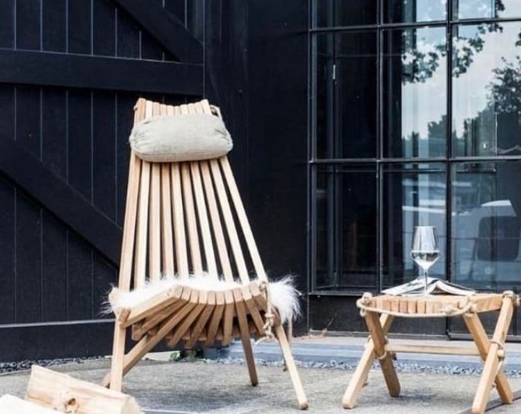 Silla Finlandesa Alerce Europeo Natural / Silla, Reposera Terraza-4