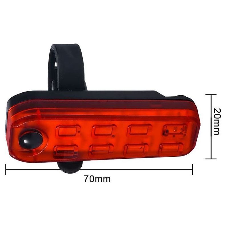 Luz Trasera Bicicleta 8 LED Rojo-8