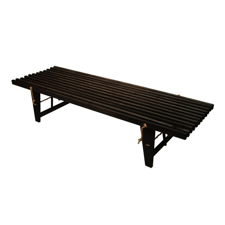Banca Finlandesa 1.90 m Madera de Aliso Negro Aceitado / Uso interior y exterior-0