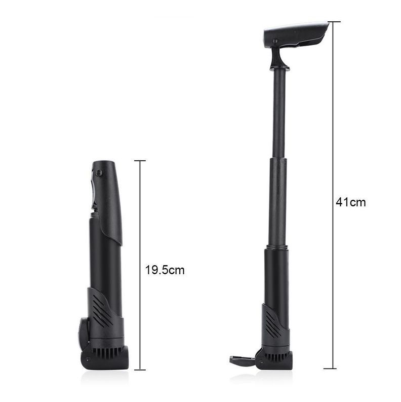 Bombin Mini Inflador Para Bicicleta y Balon Negro-1