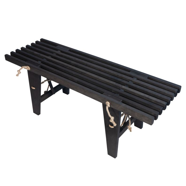 Banca Finlandesa 1.20 m Madera de Aliso Negro Aceitado / Uso interior y exterior-0