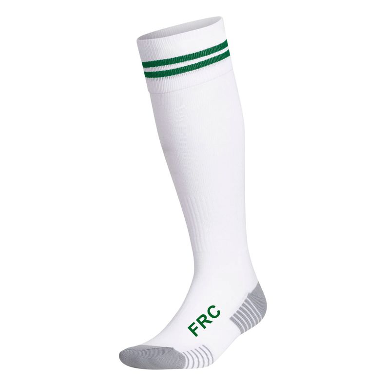 Medias De Futbol Deportivas Blanco Con Líneas Verde Frc Juvenil-0