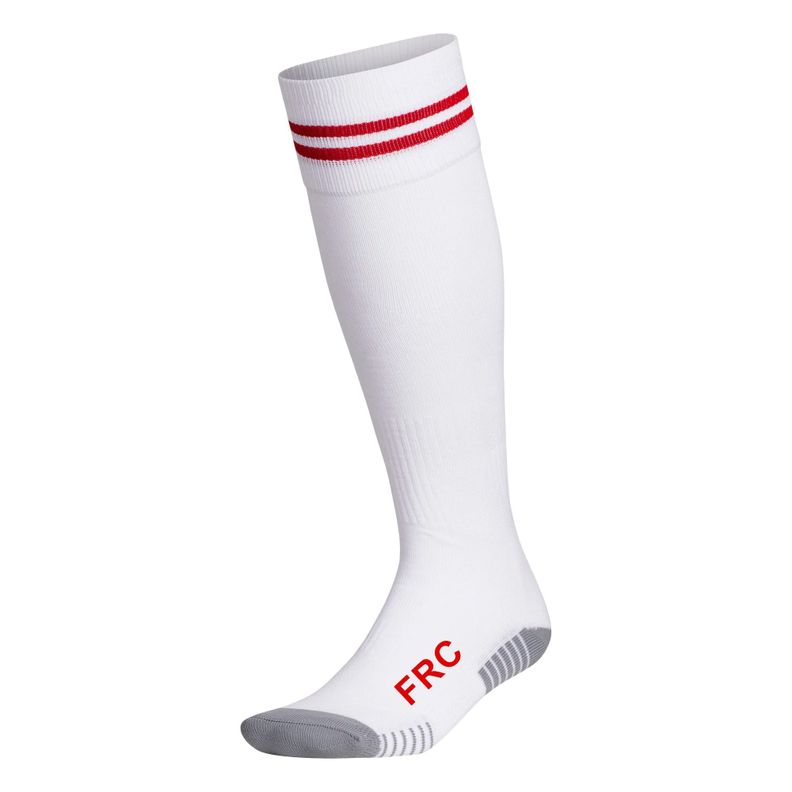 Medias De Futbol Deportivas Blanco Con Líneas Rojo Frc Juvenil-0