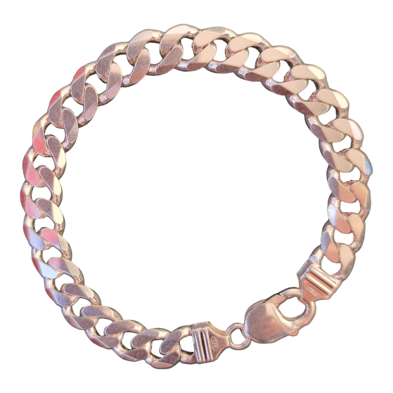 pulsera plata italiana gruesa hombre -0