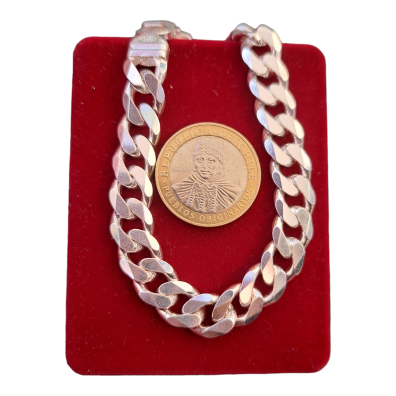 pulsera plata italiana gruesa hombre -4