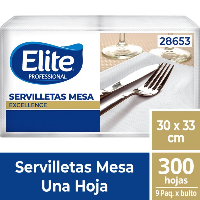 Servilleta Mesa Una Hoja 9 Pq x 300 Un Elite Professional