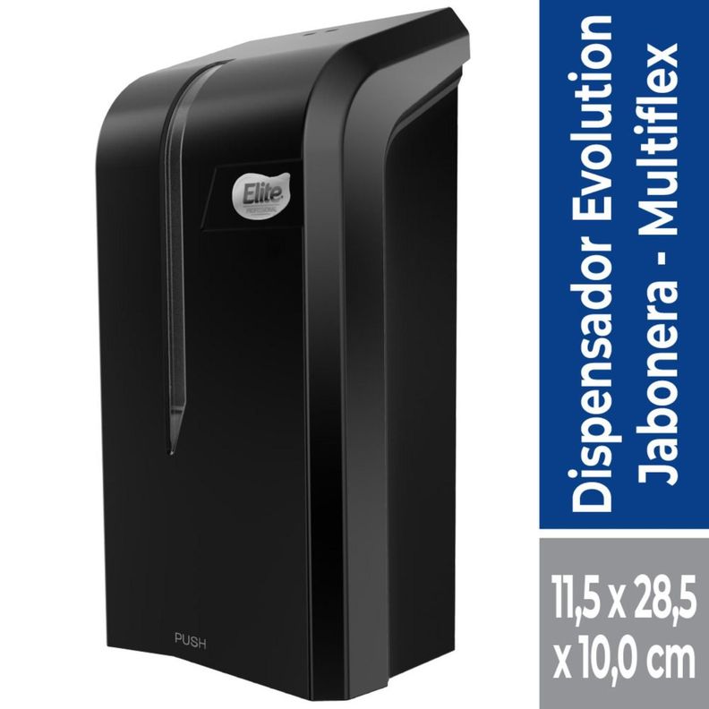 Dispensador De Jabón Multiflex Negro Elite Professional