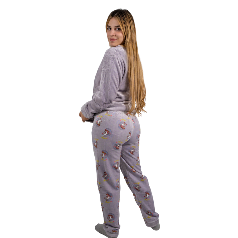 Pijama Polar Suave Mujer Diseño Unicornio-2