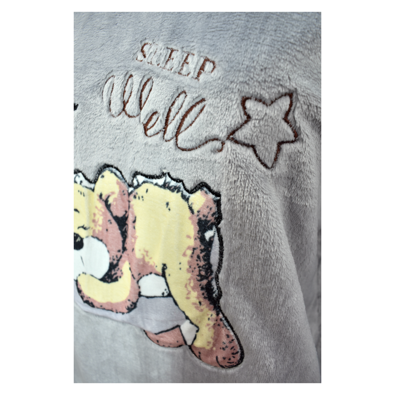 Pijama Polar Suave Mujer Diseño Oso en la Luna-4