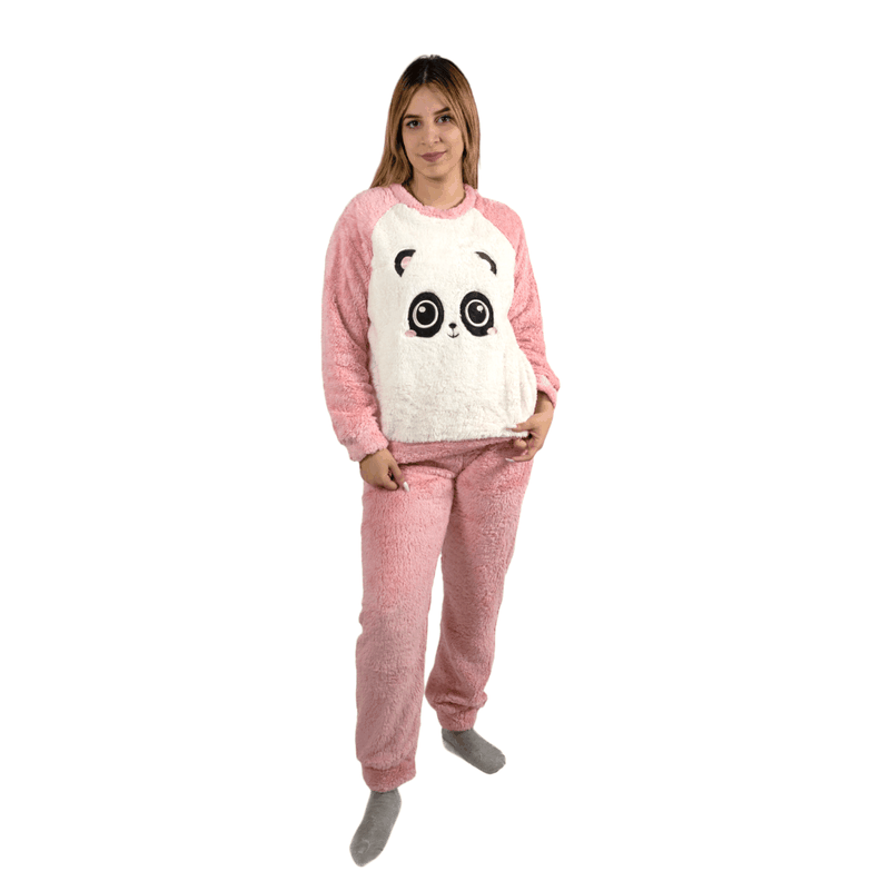 Pijama Mujer Polar Sherpa Diseño Panda Kawai-1
