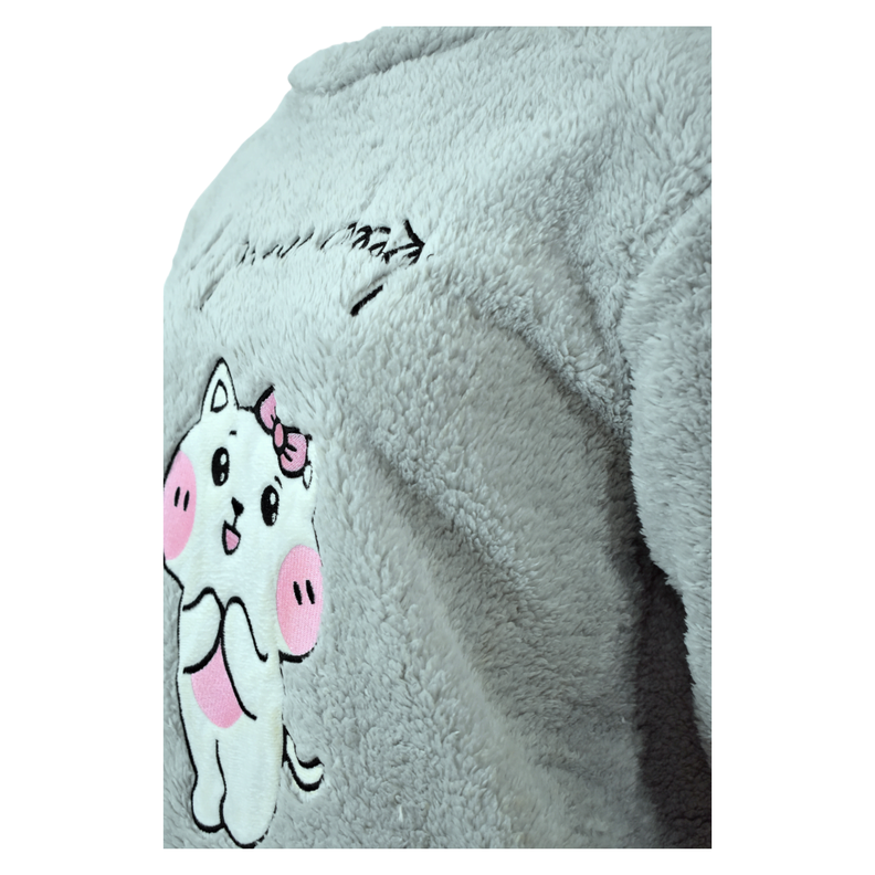 Pijama Mujer Polar Sherpa Diseño Gatita Cute-1