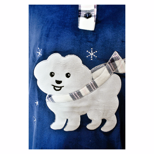 Pijama Media Luna Mujer Plush Manga Larga Diseño Perrito Puddle-2