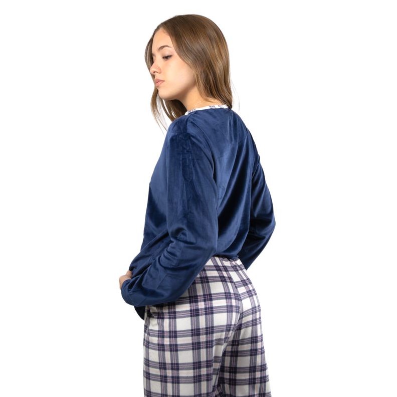Pijama Media Luna Mujer Plush Manga Larga Diseño Perrito Puddle-3