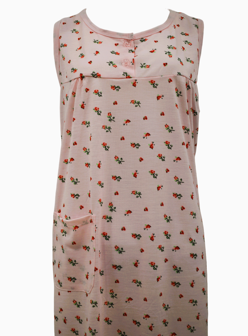 Pijama Camisola Mujer Sin Mangas Diseño Floreado-2