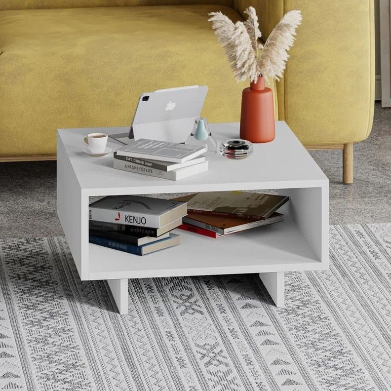 Mesa de Centro Minimalista con Espacios de Almacenamiento 2-1