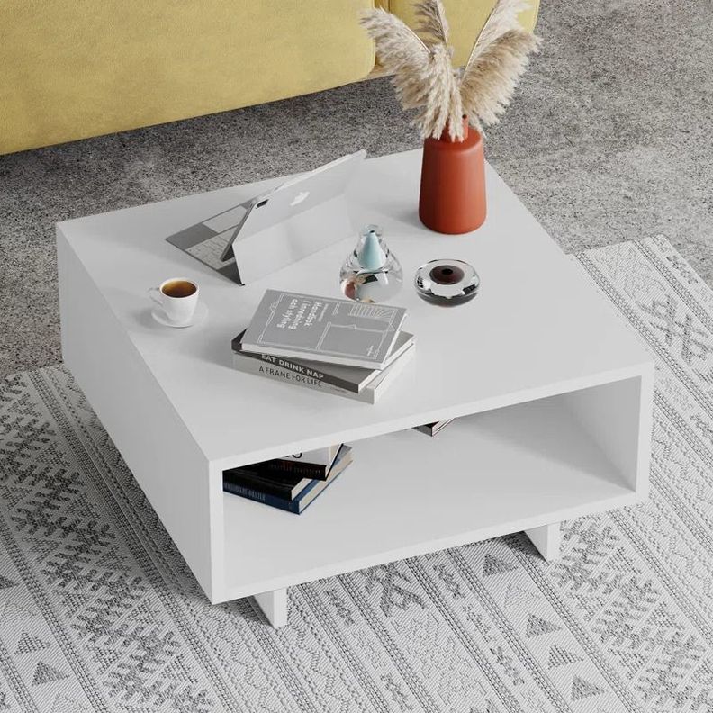 Mesa de Centro Minimalista con Espacios de Almacenamiento 2-2