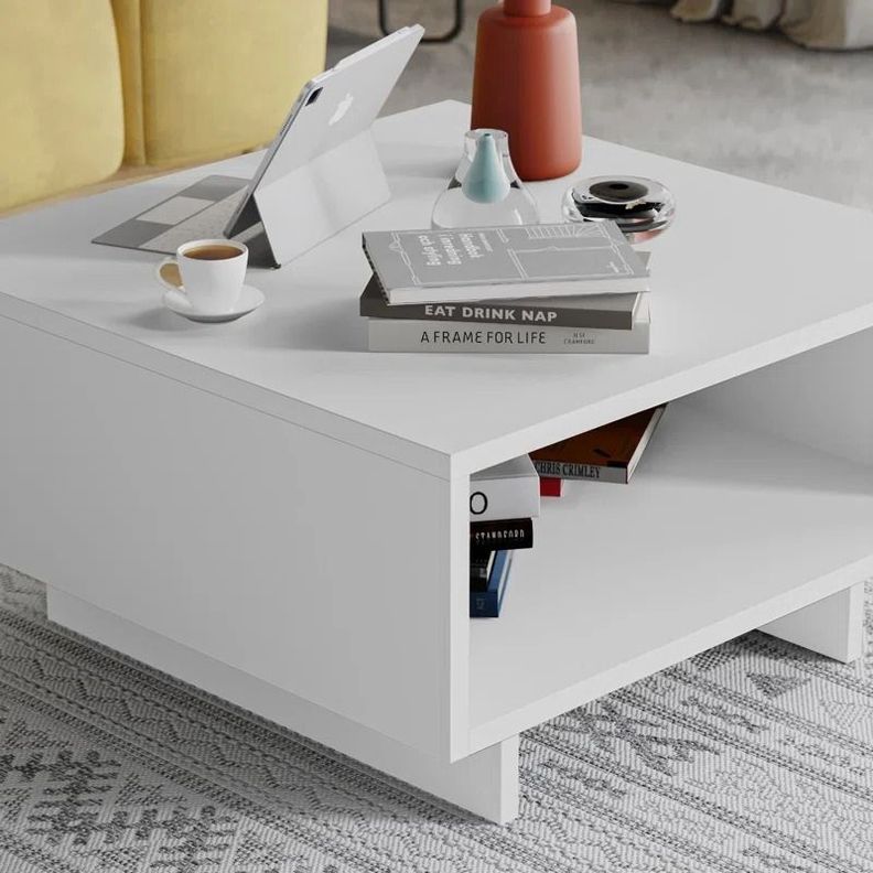 Mesa de Centro Minimalista con Espacios de Almacenamiento 2-3