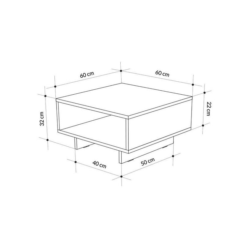 Mesa de Centro Minimalista con Espacios de Almacenamiento 2-5