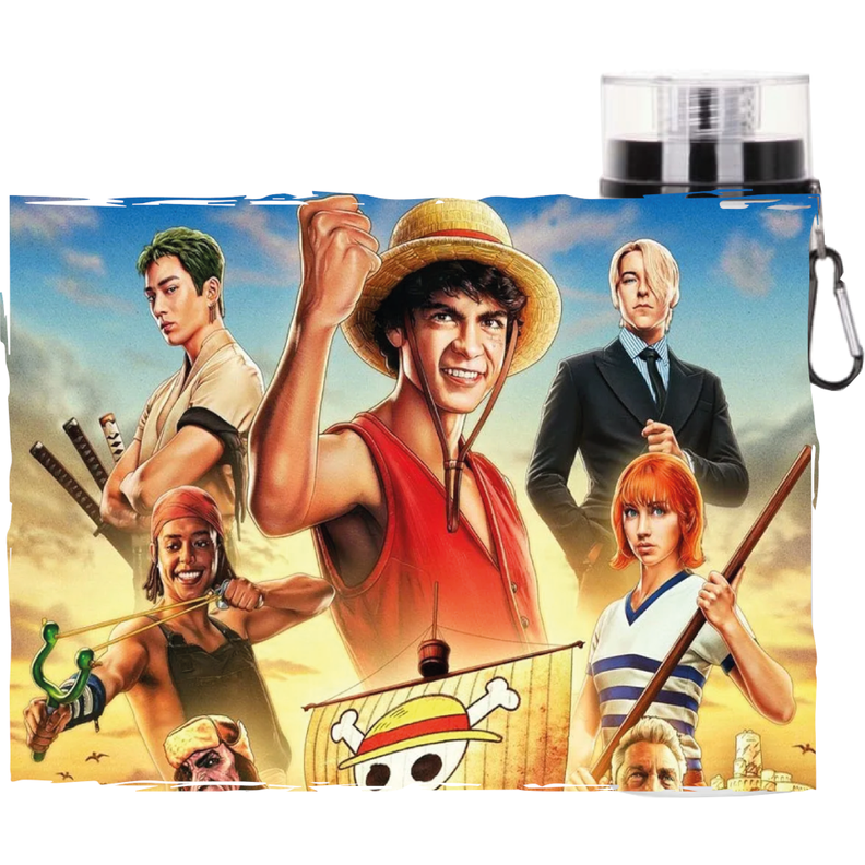 BOTELLA DE AGUA ESTAMPADA DE ONE PIECE, LUFFY CINE 1 REGALO  850ML-1