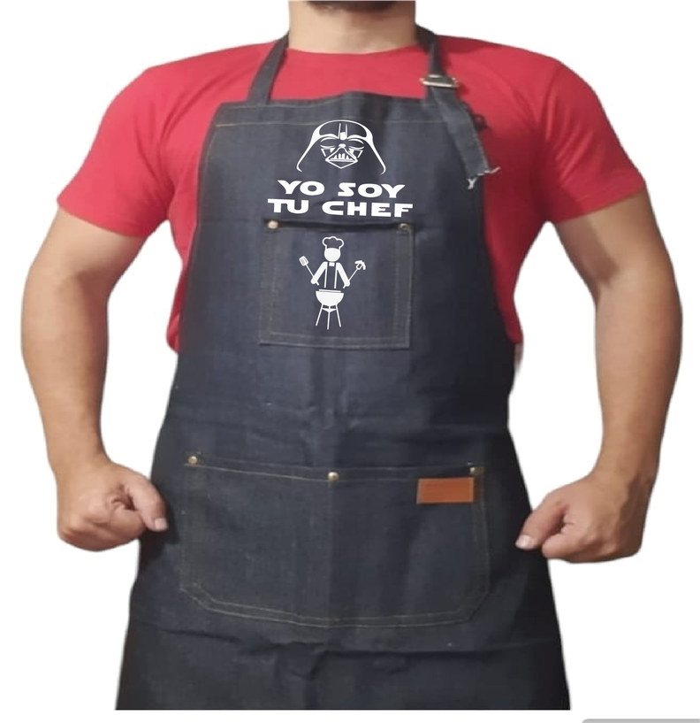 DELANTAL PARRILLERO ESTAMPADO EL REY DE LA PARRILLA-1